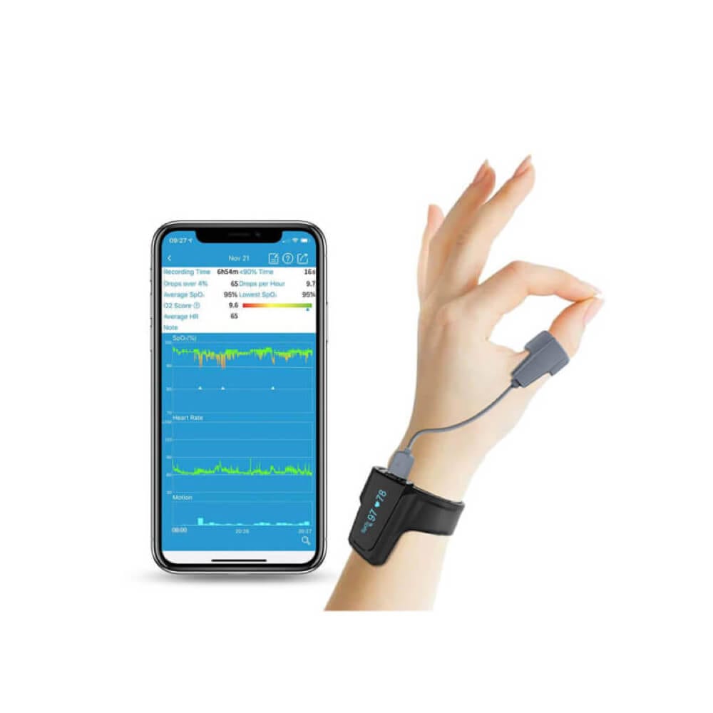 Pulsoximetru cu alarma Defiro, profesional, cu monitorizare pe timpul noptii - DEFIRO